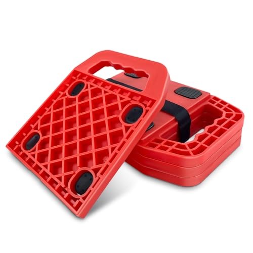 6.5" X 6.5" RV Stabilizer Jack Pads with Anti-Slip Rubber Mats, Stackable