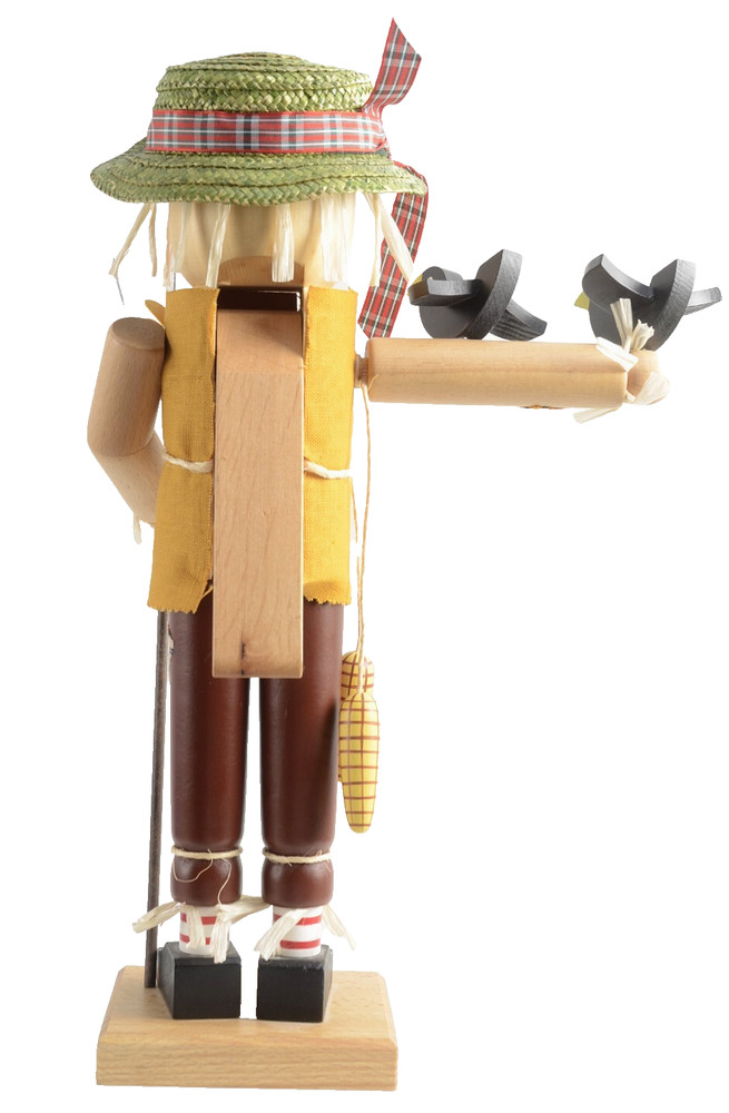 Christian Ulbricht Scarecrow Nutcracker Crows Pitchfork Corn RARE HTF 16" Tall
