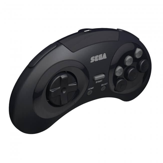 Retro-Bit Sega Genesis 2.4 GHz Wireless Controller 8-Button Arcade Pad Black V.2