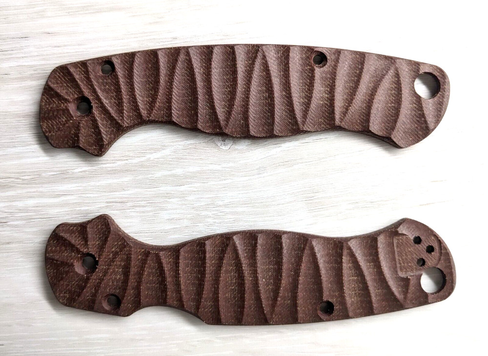 Spyderco Paramilitary 2 Brown Micarta Scales 3D surface (handles only)