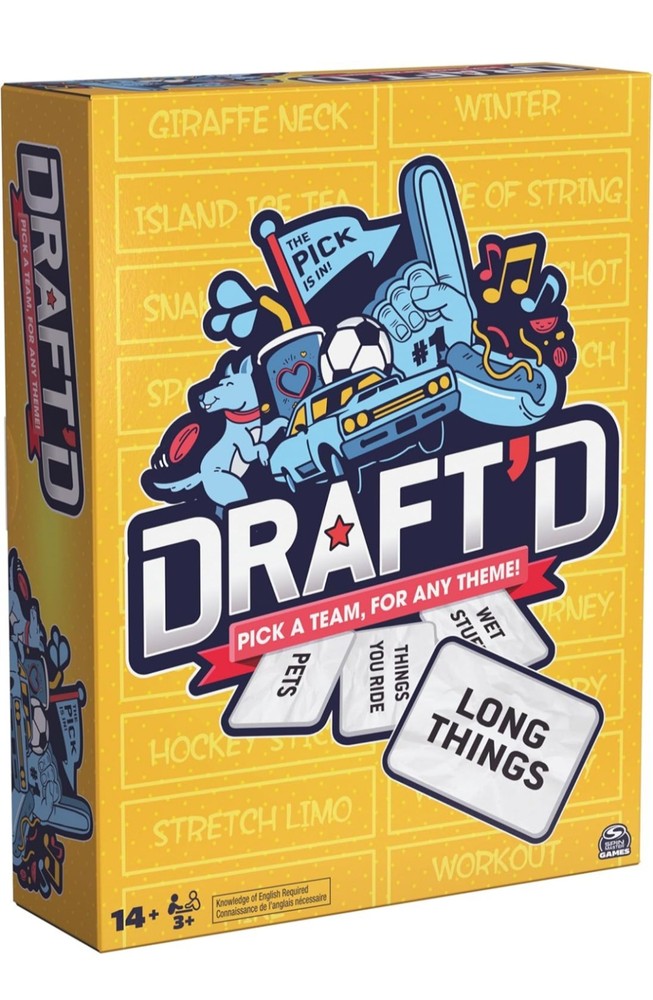 Draft'd is a competitive drafting party game by Spin Master Games