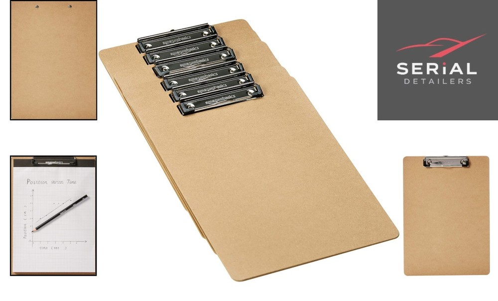Hardboard Office Clipboard, 6-Pack, Brown