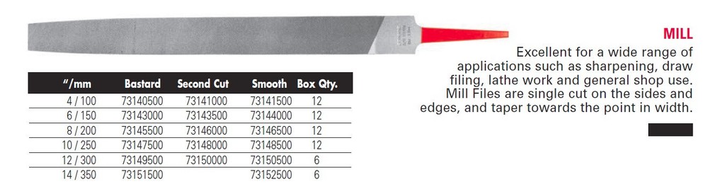 Simonds 73-144000 - 6" Mill Smooth American Pattern File 12 Ea