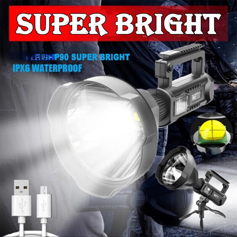 8000000LM Portable Bright P70 LED Flashlight 31cm Searchlight 4-Modes Torch US