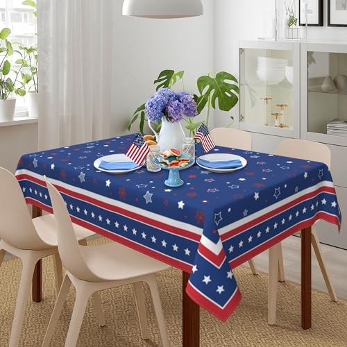 Patriotic Rectangle Tablecloth 60x84 Inch 84" x 60" (Rectangular) Dark Blue