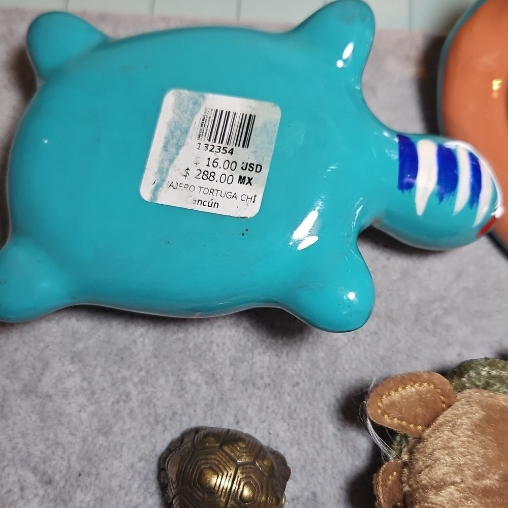 Turtle Keepsake Box With A Baby Turtle And A Tortoise Shell Bell Keychain