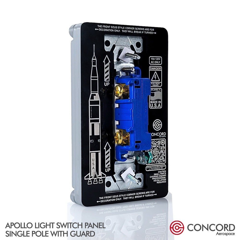 APOLLO NASA COMMAND MODULE LIGHT SWITCH PANEL WALLPLATE WITH SINGLE POLE TOGGLE
