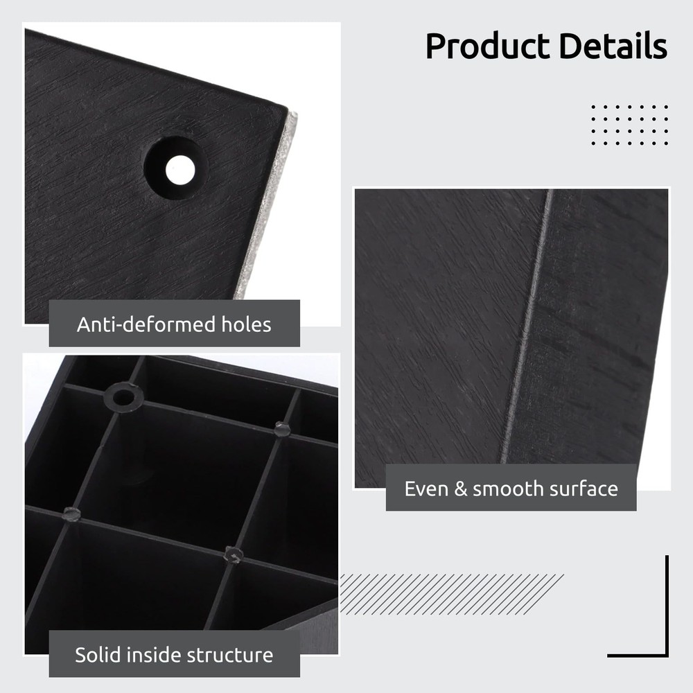 Homaisson 16pcs Couch Legs Replacement Plastic Triangle Corner Sofa Legs Blac...