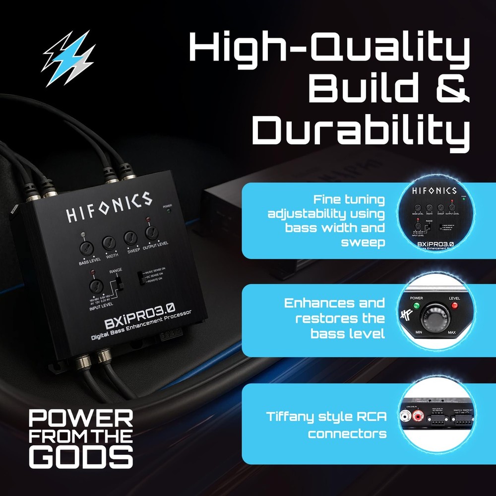 Hifonics BXIPRO3.0 Bass Enhancer, Digital Processor with Dash Mount Remote...