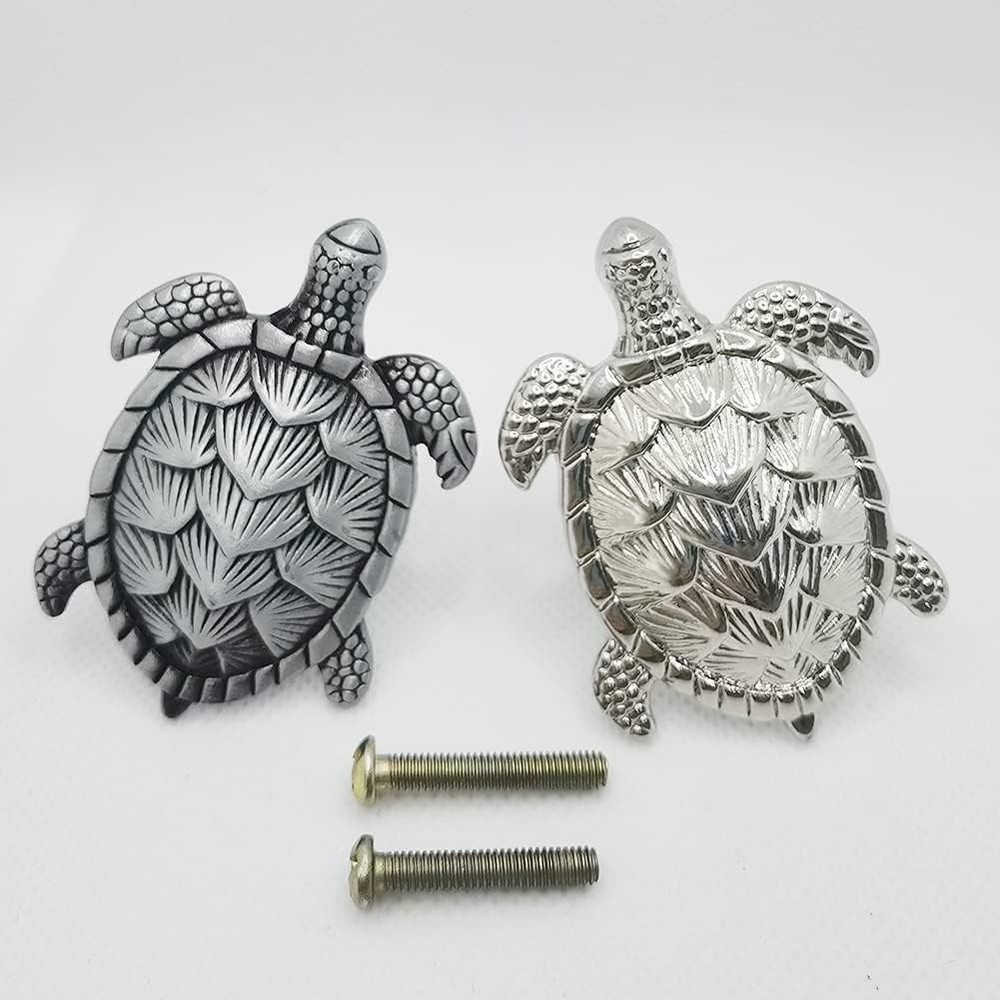 6 Pcs Sea Turtle Shape Knobs Door Handle Cabinet Drawer Cupboard Pull Dresser Si