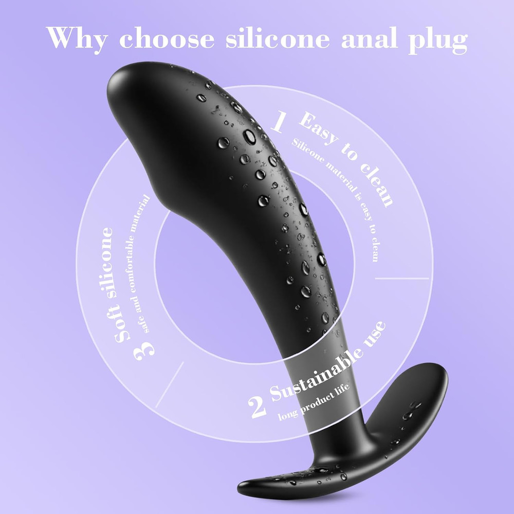 4PCS Butt Plug Set Beginner's Silicone Anal Plug Multiple Stimuli to The Prostat