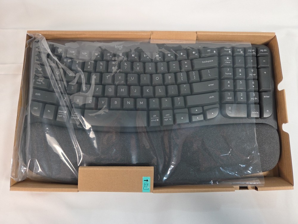 Logitech Wave Keys Wireless Ergonomic Keyboard with Cushioned Palm Rest