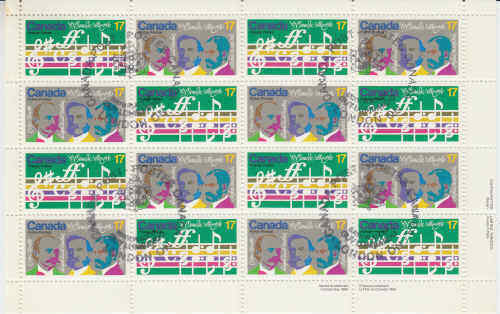 Canada 1980 O Canada Centenary Sheet, #857-58 Used
