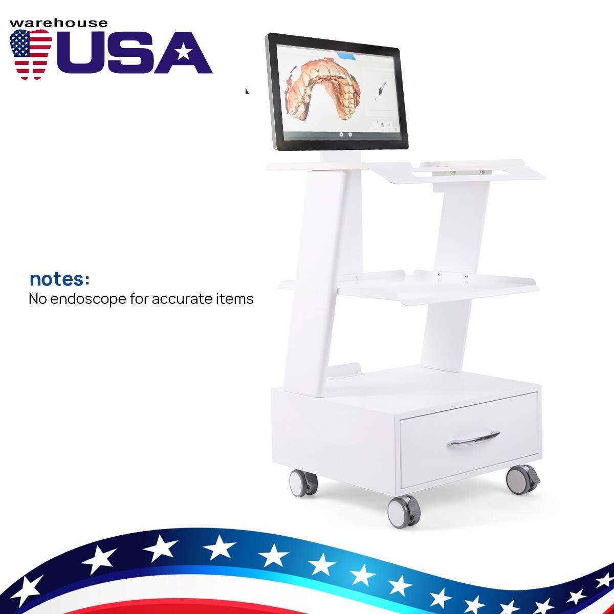 Dental Multi-Function Trolley Cart For Dental Oral scanner/Endodontic Cart