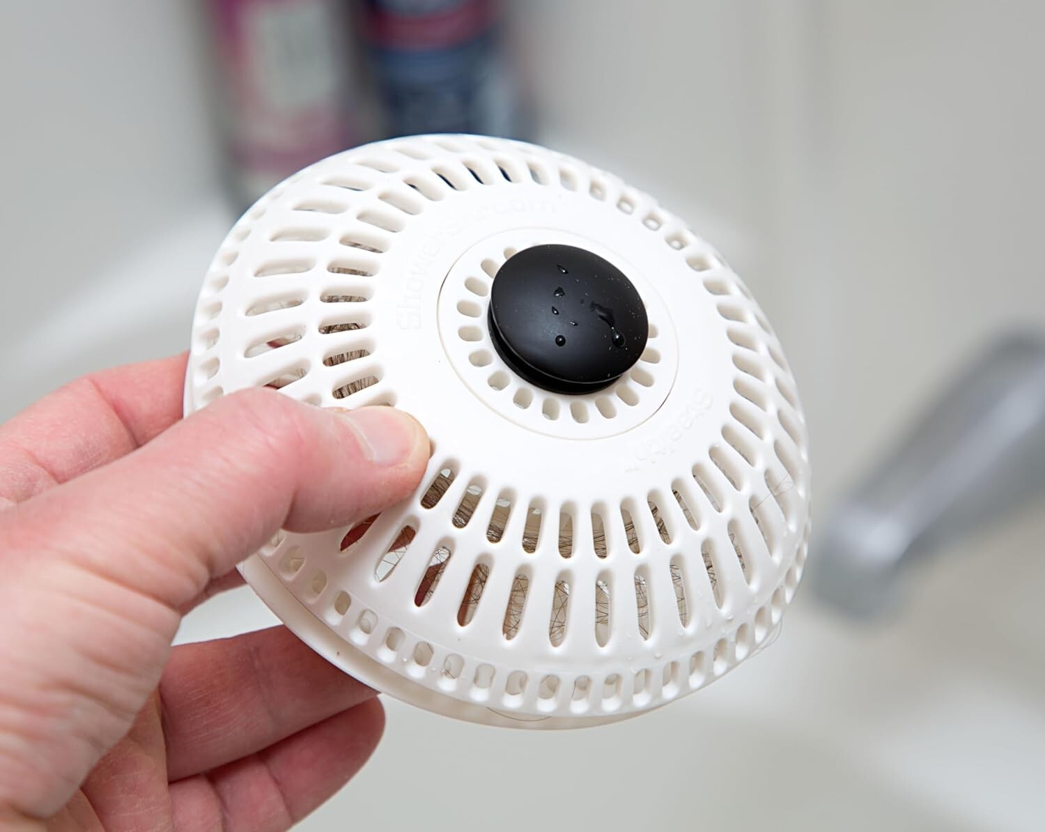 ShowerShroom Stealth Shower Hair Drain Catcher - Hair Stopper for Shower Drain
