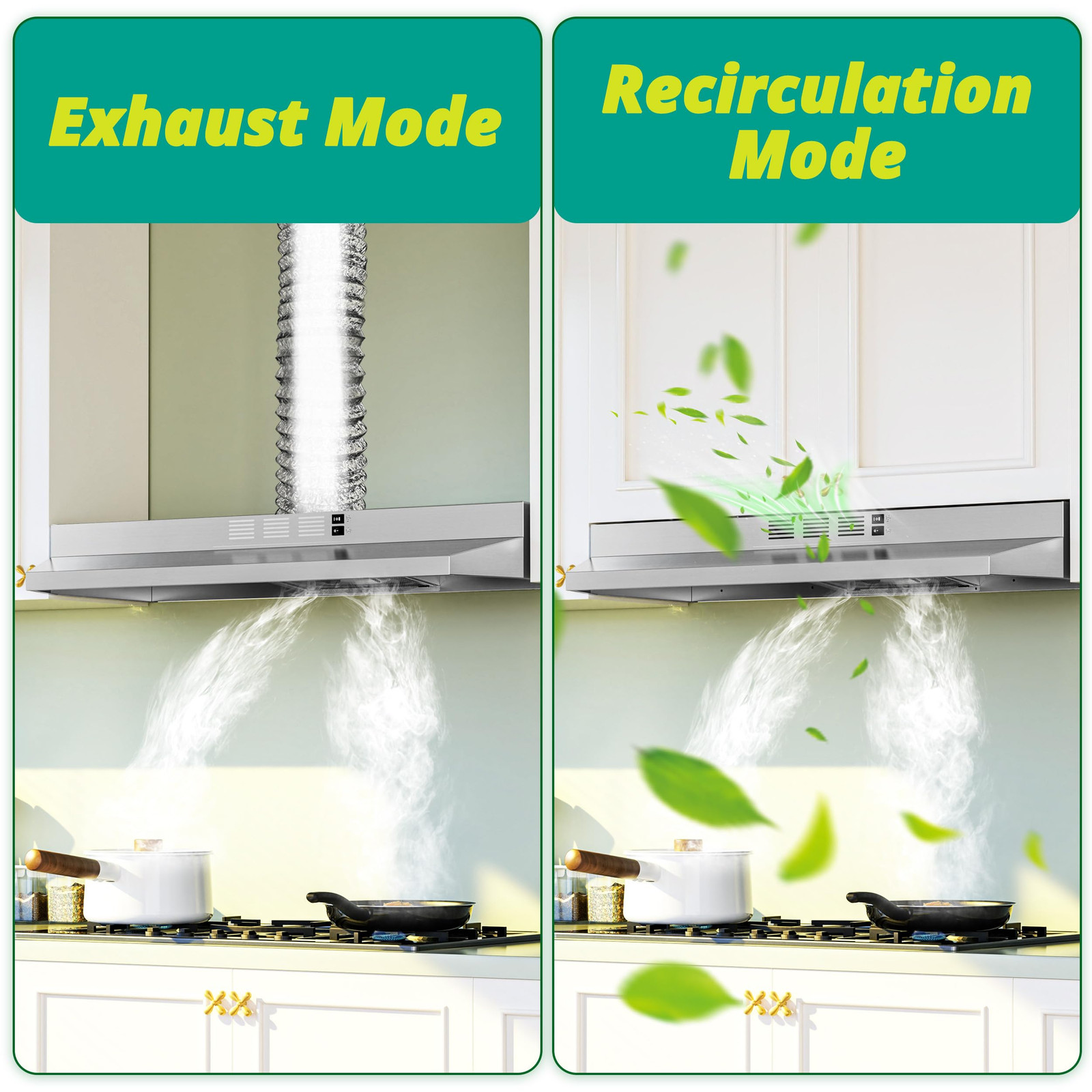 Campana Extractora De 36 Pulgadas Con Luz LED Para Cocina Debajo Del Gabinete