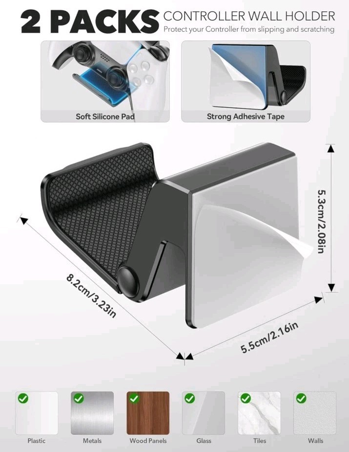PlayStation 5 Wall Mount With Controller And Headphone Hanger