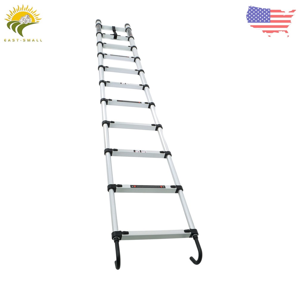 10.5 FT Multi Purpose Telescoping Ladder Folding Extension Step Ladder with Hook