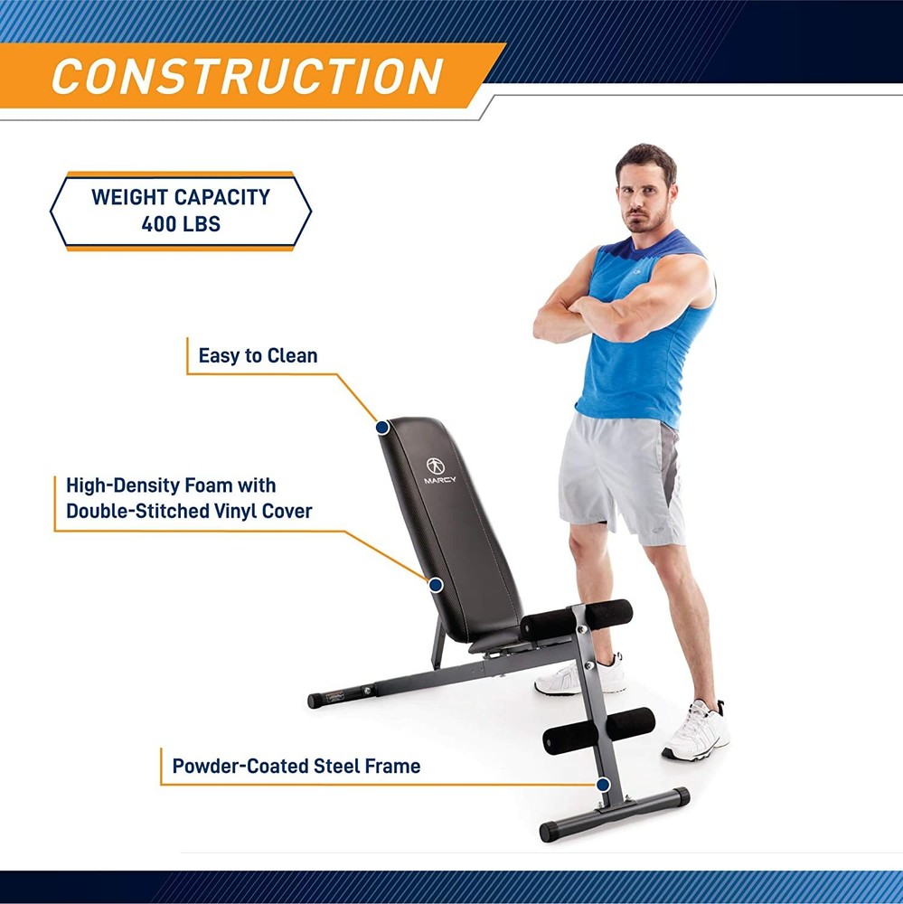 Marcy Adjustable Bench for Upright, Incline, Decline, and Flat Exercising