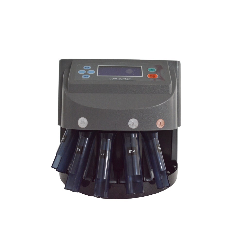 Commercial Dollar Automatic Coin Sorter Machine Coins and Amount Display