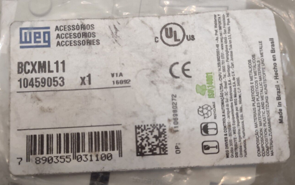 WEG BCXML11 Auxiliary Contacts 1NO 1NC Side Mount  - NIB