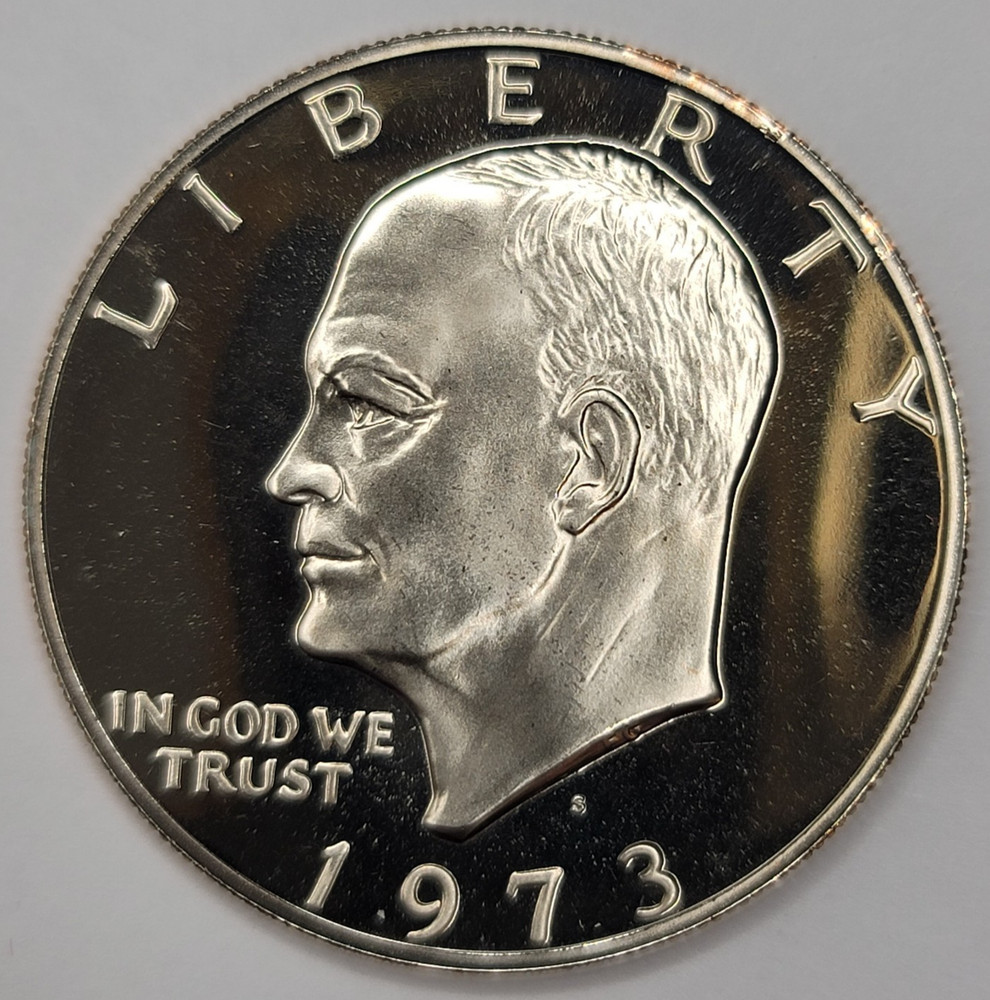1973 S Proof DCAM Eisenhower Dollar - CN-Clad