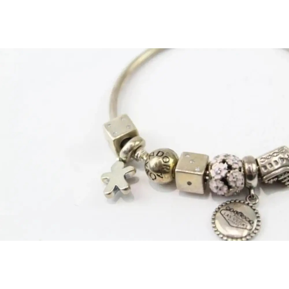 Pandora Sterling Silver Wedding Ship Charm Bangles (2x )(56g)