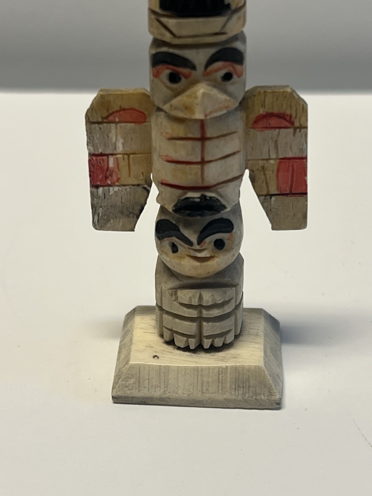 Original Inuit Eskimo Hand Carved Totem; Early 1900's; Miniature 3 1/4"; Lot #A2