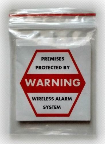 Mini Hexagon Security System Warning Stickers / 6 Pack + FREE Shipping