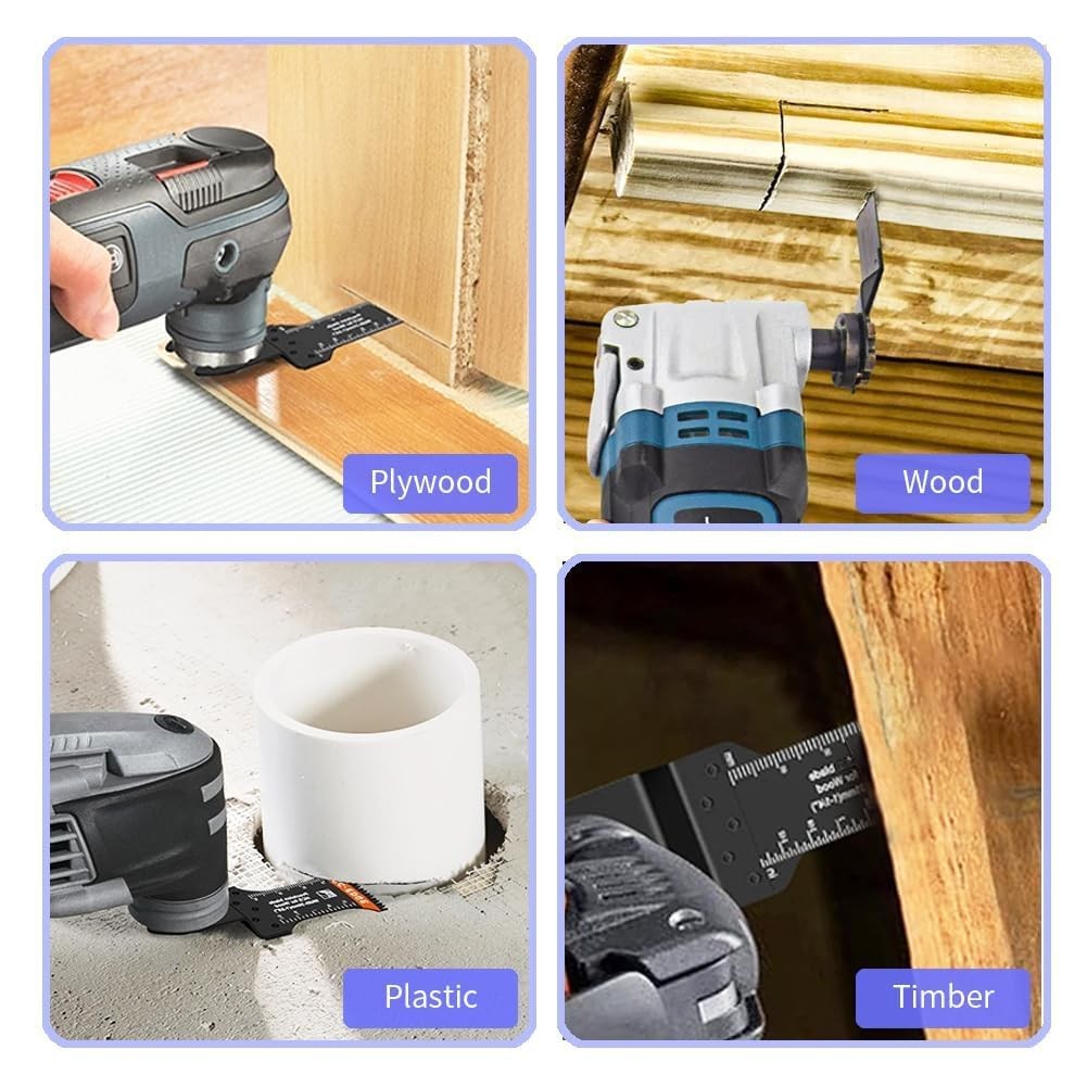 6pcs Curved Extra-Long Oscillating Saw Blades, 2-3/4 Extra long (6pcs), Black