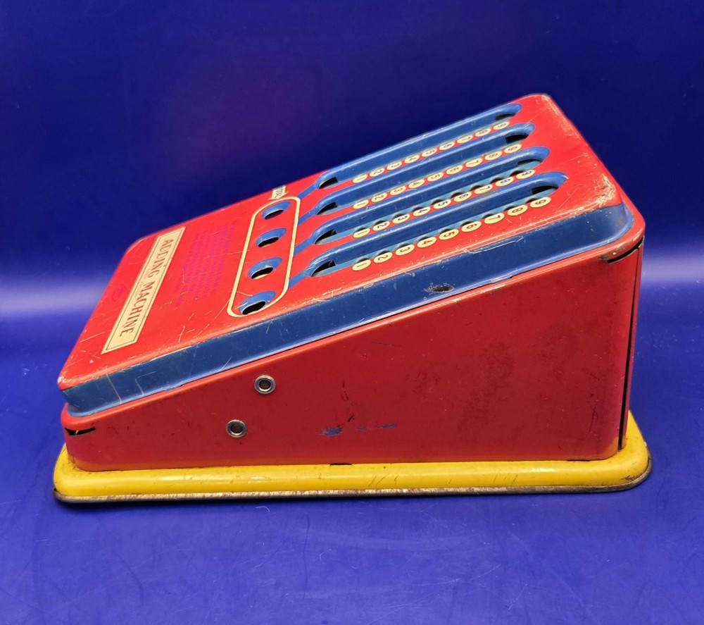 Vintage 1940's Wolverine Supply & Mfg Co. Metal Finger Pull Adding Machine ~ USA