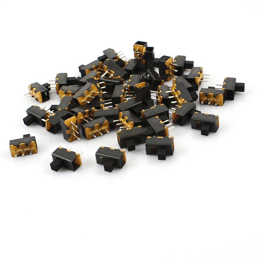 45 Pcs 3-terminal ON/ON 2 Positions SPDT Panel PCB Horizontal Mini Slide Switch