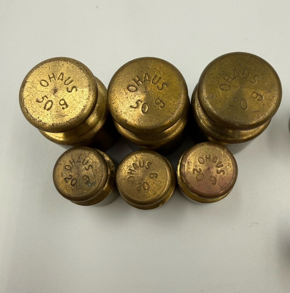 Brass Scale Weights Ohaus Germany Lot