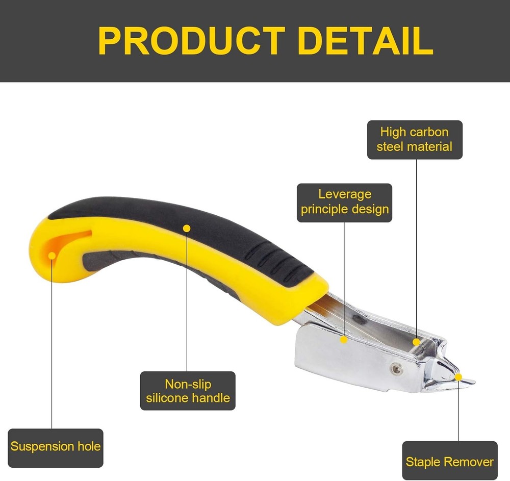 Staple Remover, Staple Puller Tool with Ergonomic Handle, Upholstery