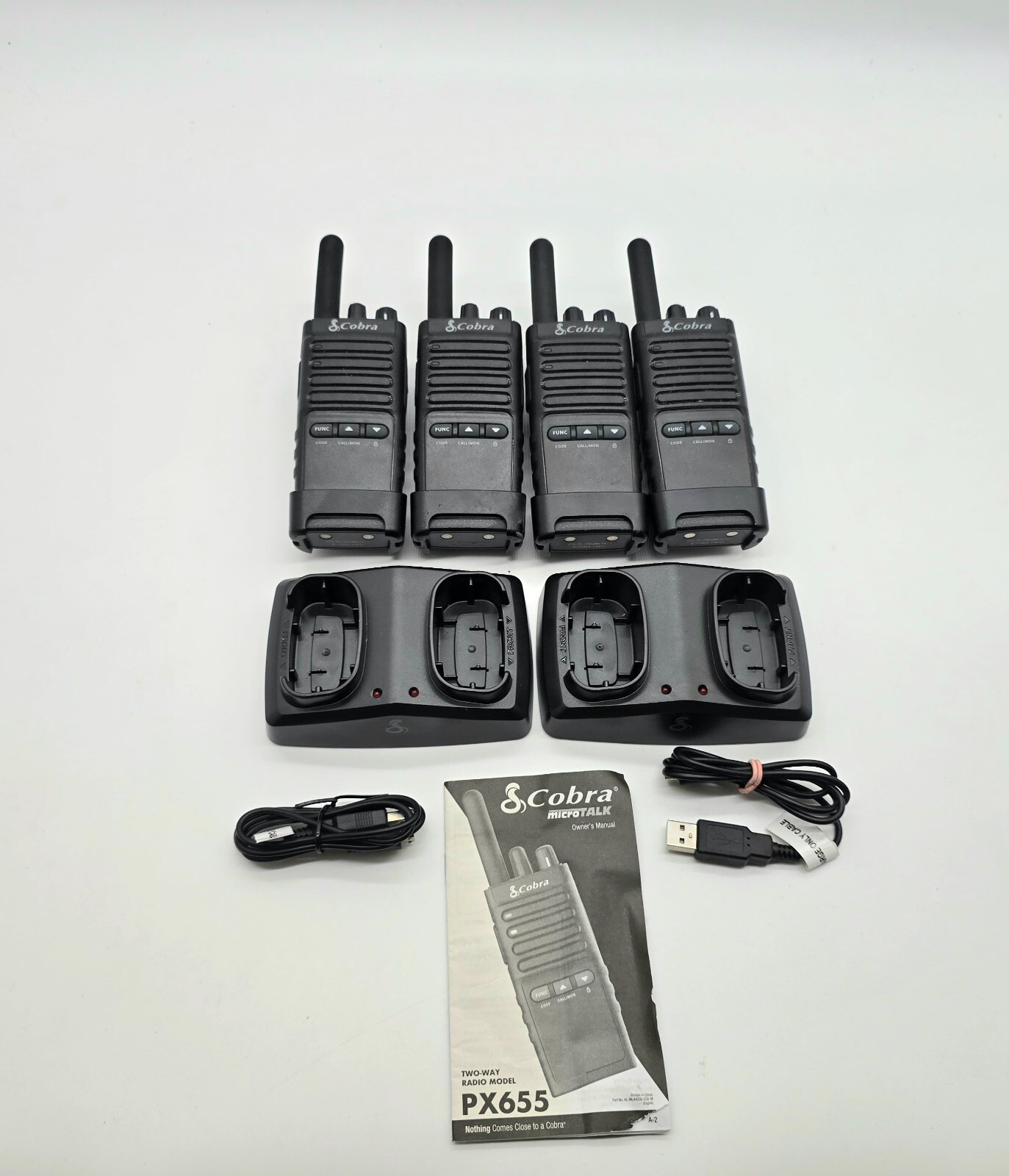 4 x Gently Used Cobra PX655 2 Pack Pro Business Radios Walkie Talkies