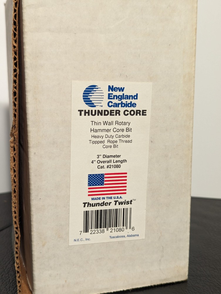 3" Diameter Thin Wall Carbide Tipped Core Bit w/ Center Pilot - 4" Inch Length