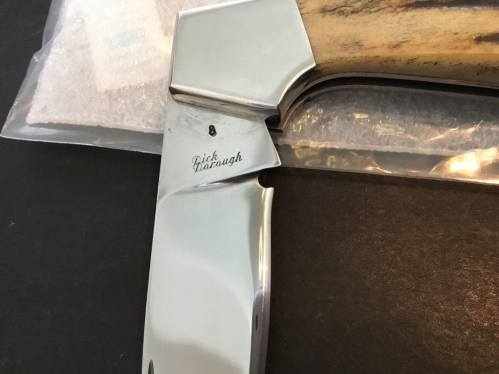 Custom Dick Dorough Premium Stag Lockback like Slipjoint Folder Folding Knife