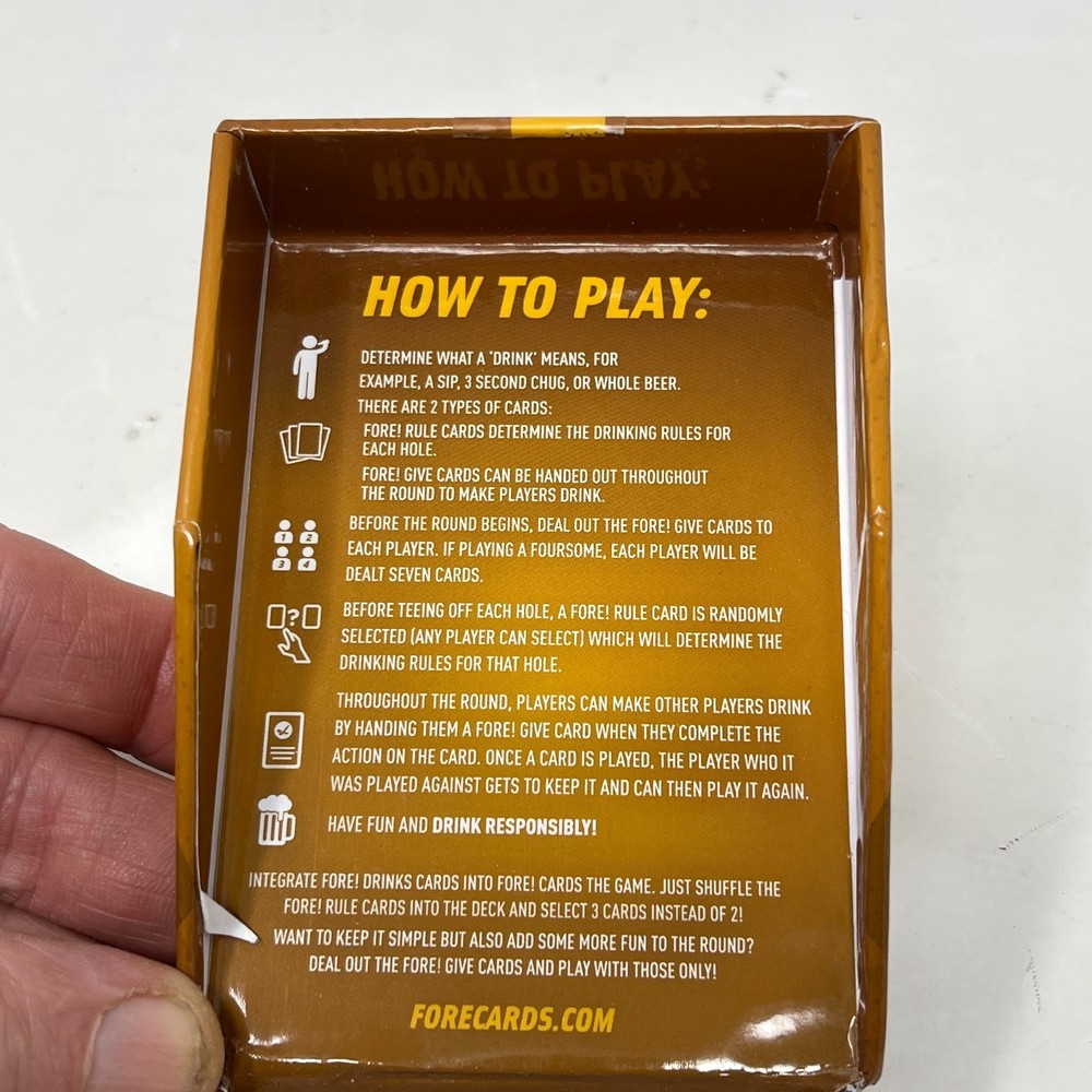 Fore! Drinks On-Course Golf Game Card Game - COMPLETE