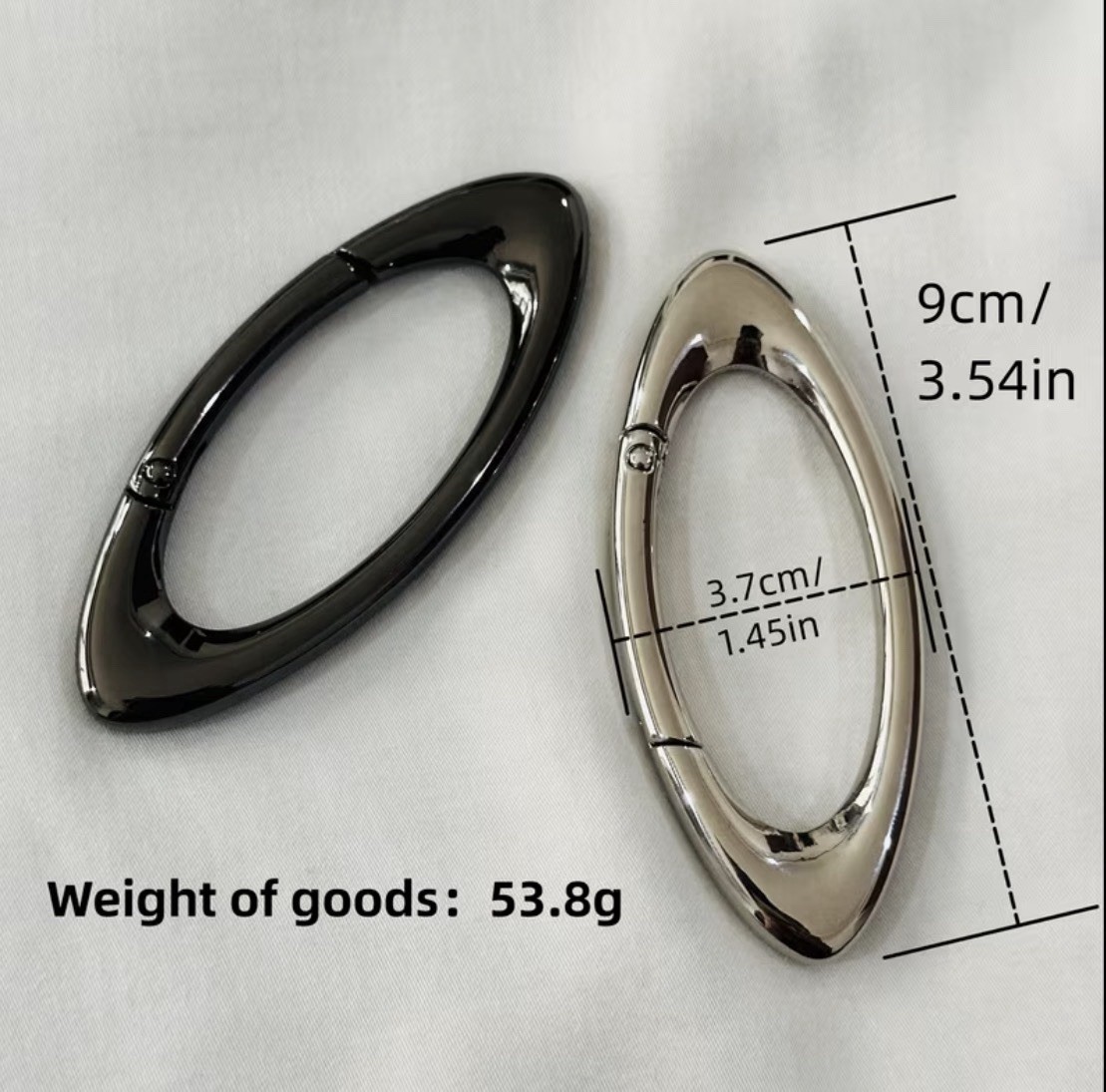 OAKLEY CHROME SILVER VINTAGE ELLIPSE CARABINER METAL KEYCHAIN ICON DESIGN