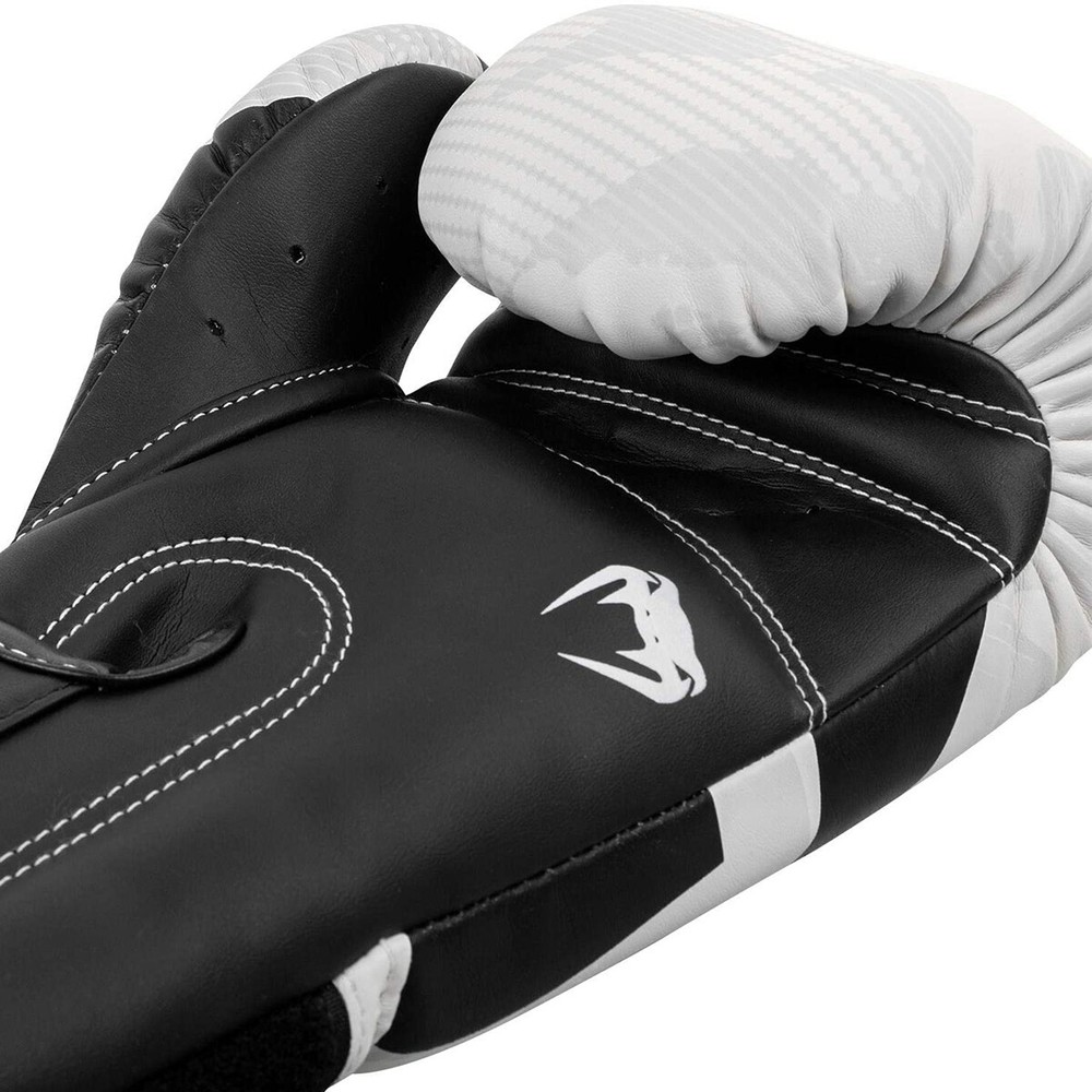 Venum Elite Hook and Loop Training Boxing Gloves - White/Camo