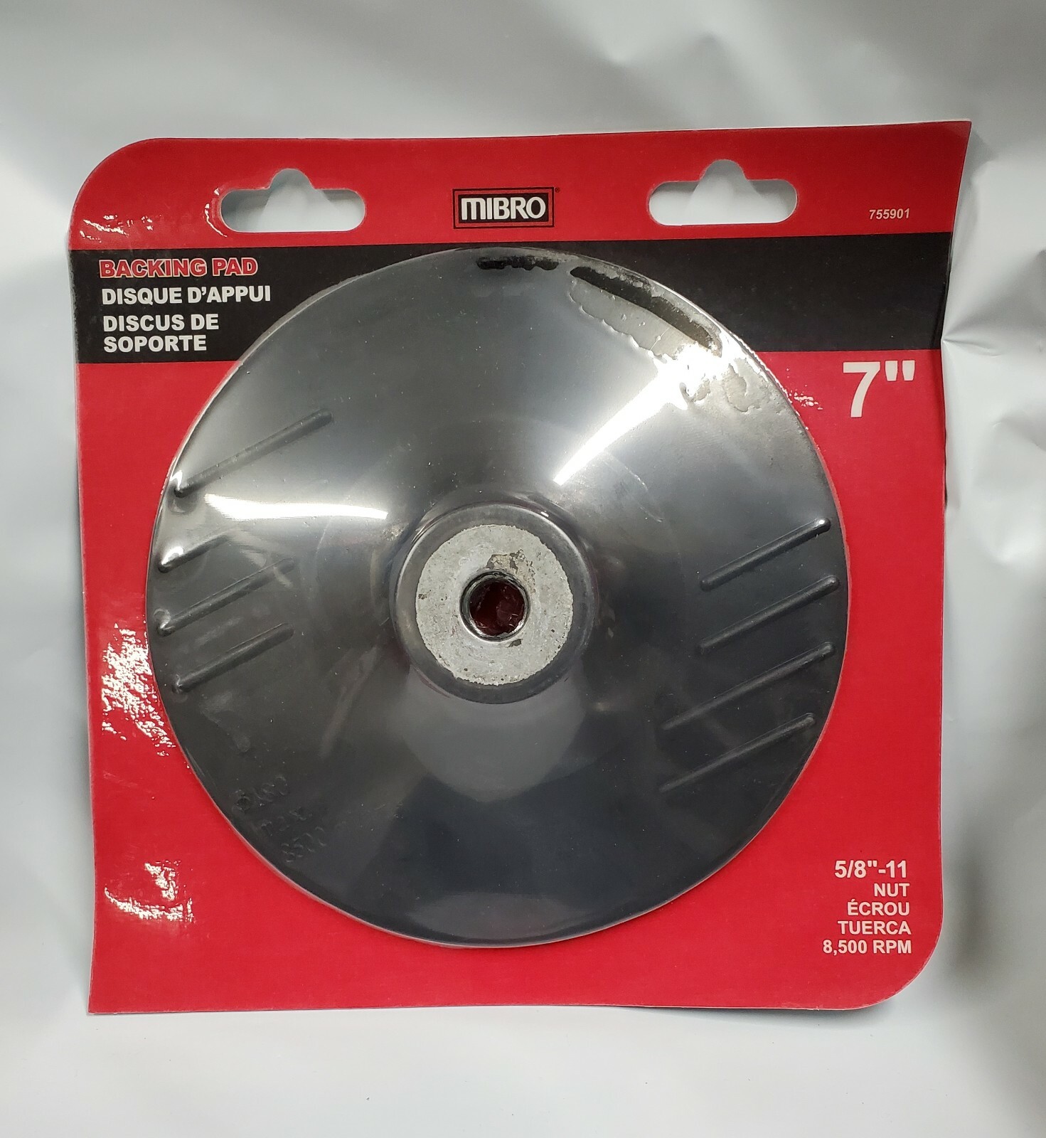 7" Mibro Fiber Disc Backing Pad, 755901, Lot of 1
