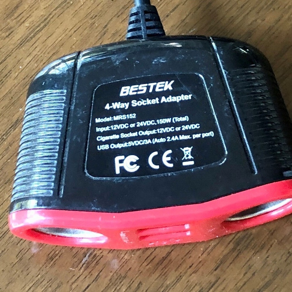 BESTEK 150W 2-Socket Cigarette Lighter Splitter Power Adapter with 2 USB Outlets