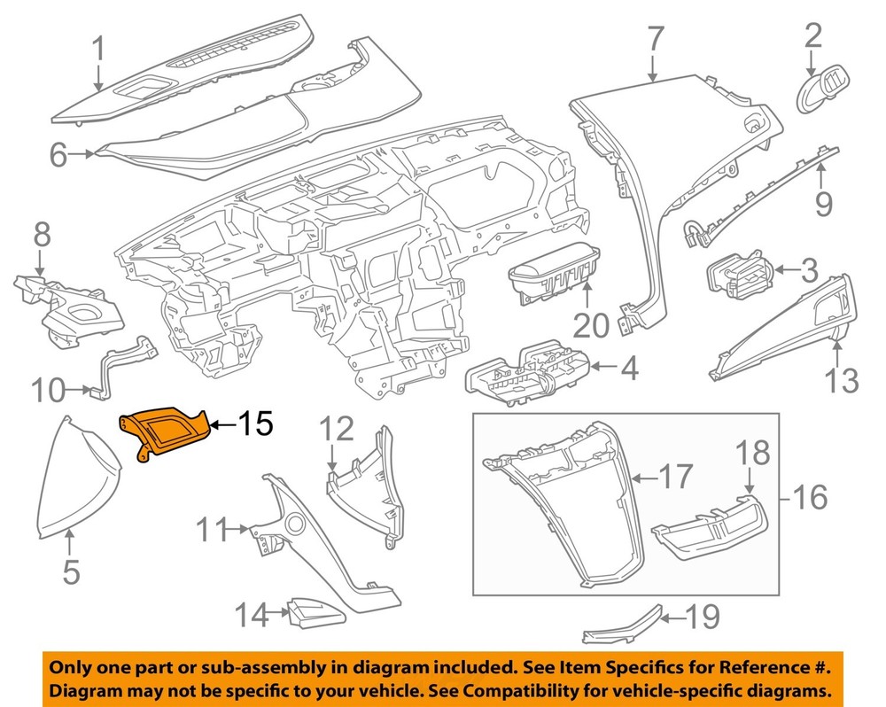 GM OEM 14-18 CTS Instrument Panel Components-Applique Panel 23476169