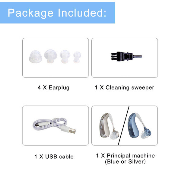 Small Rechargeable Mini Digital Hearing Sound Amplifier, Silver