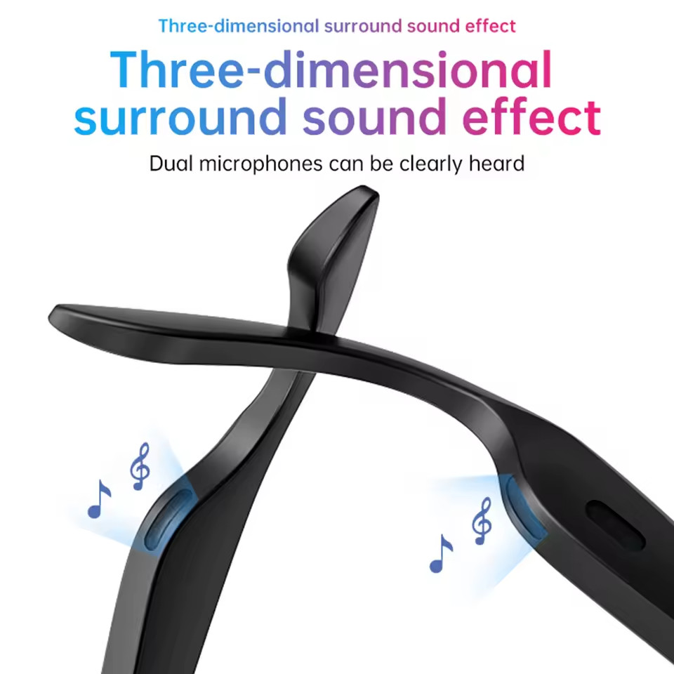 Smart AI Translator Glasses Bluetooth Real-Time Language Translation Headset