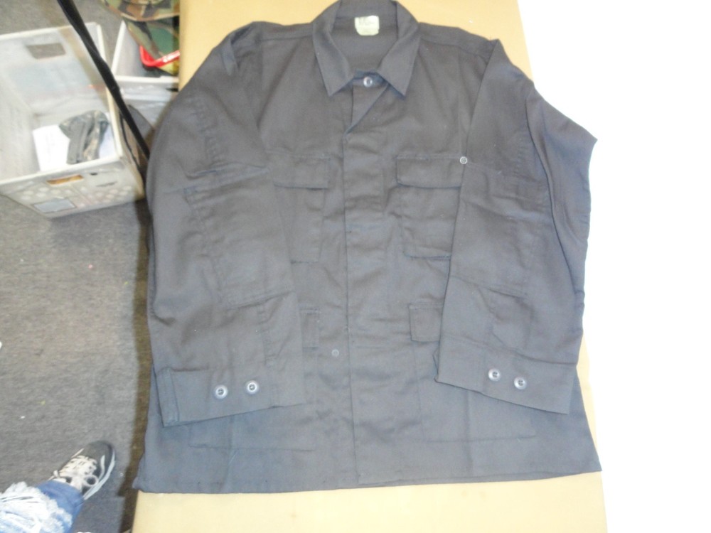 NEW TRU-SPEC 4 POCKET BLACK NIGHT OPS BDU COMBAT COAT JACKET LARGE REGULAR