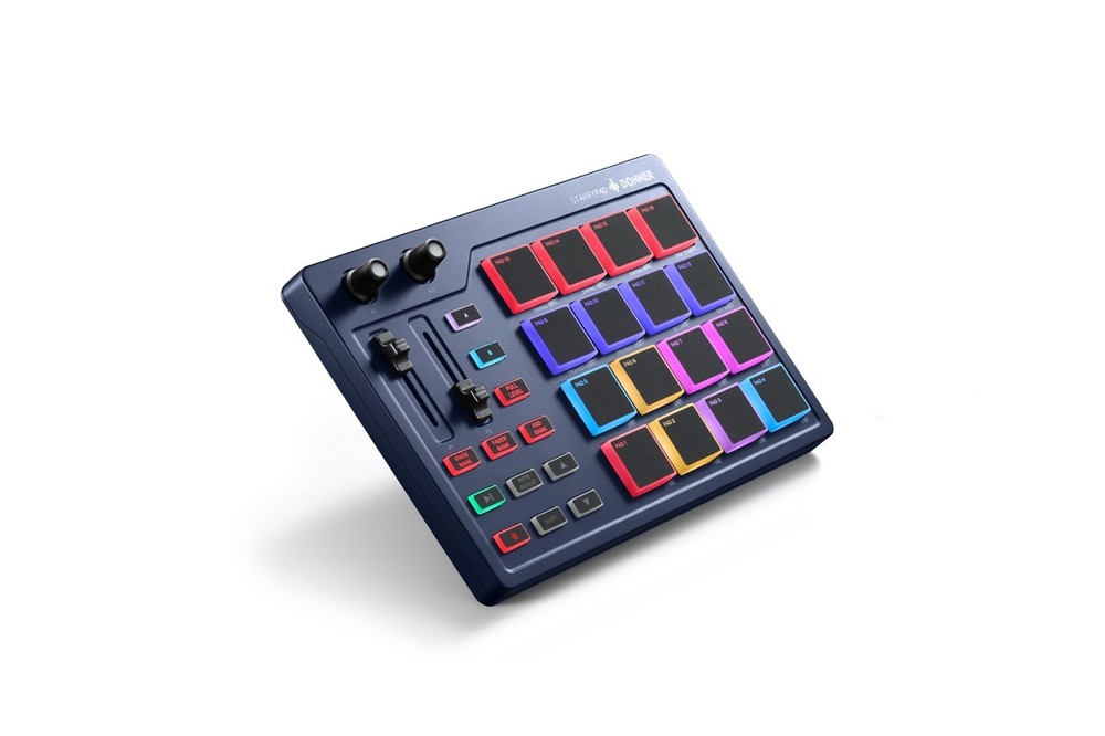 Donner STARRYPAD Drum Machine 16 Beat Pads USB MIDI Controller Blue
