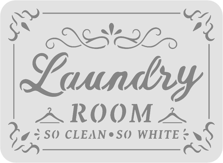 7.5"x10" Clear Plastic Stencil - Laundry (MC193)