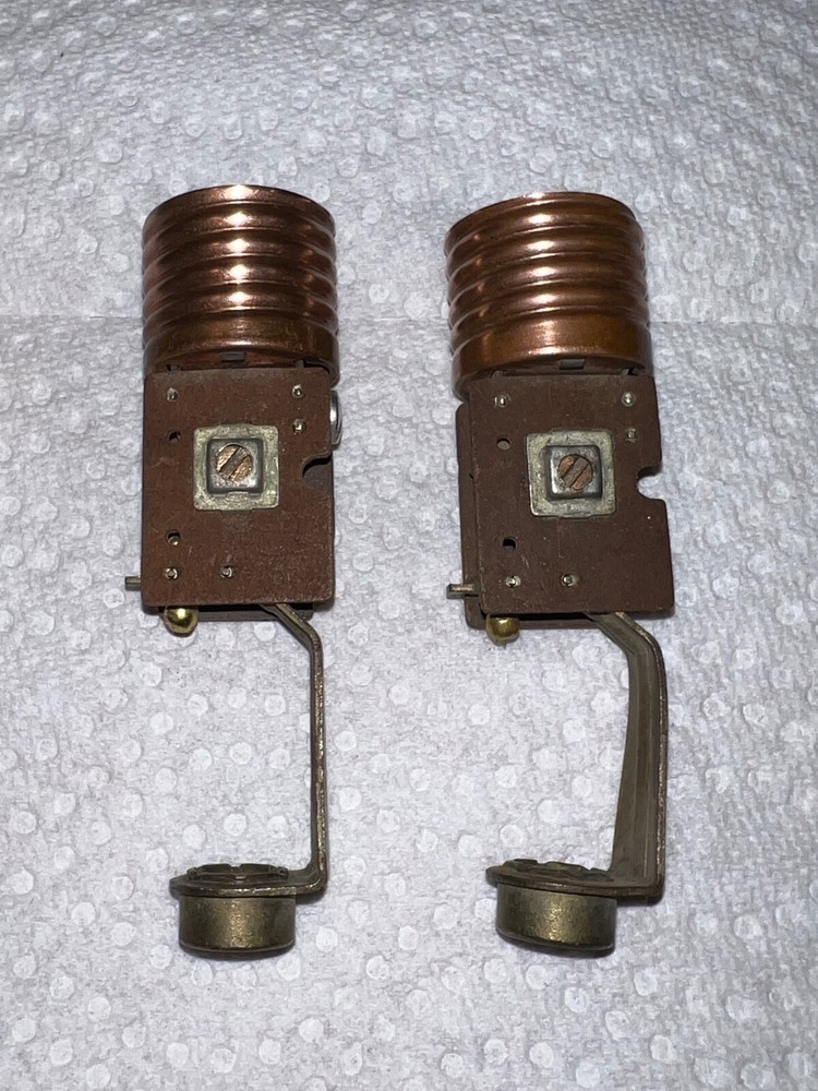 1920’s Antique Pull Chain Candlestick k Socket Arrow (Pair)