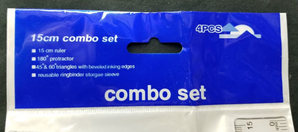 Lakei Geometric Plastic Ruler Set 4 Piece Kit